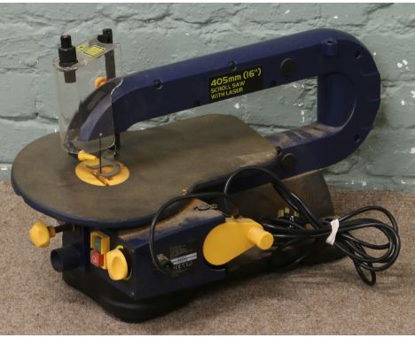 A Macallister 230 volt scroll saw with laser guide model No. COD120LSS.