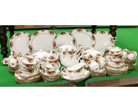 A comprehensive Royal Albert tea, coffee and dinner service, decorated in the old country roses pattern including tureens, te