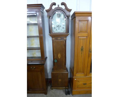 A George III inlaid oak 8-day longcase clock 