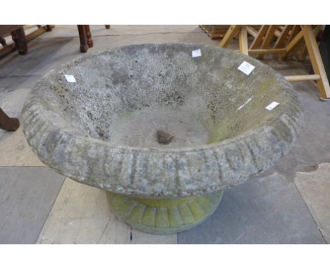 A concrete garden planter 