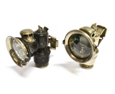 A JOSEPH LUCAS 'ACETA' 316N CARBIDE BICYCLE LAMP 14cm high of standard production pattern, chrome and black painted body, tog