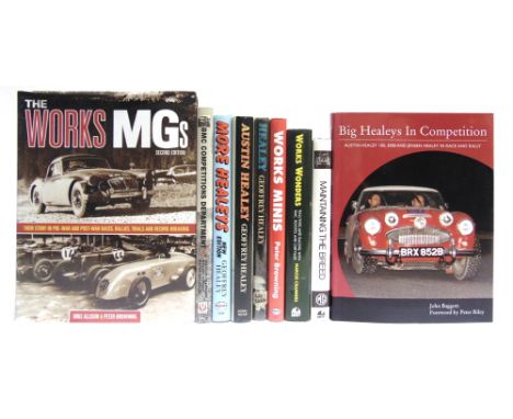 [BOOKS]. AUSTIN HEALEY / M.G. / B.M.C.  Allison, Mike, &amp; Browning, Peter. The Works M.G.s, second edition, Haynes, Sparkf