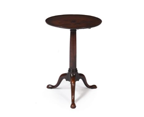 A GEORGE II MAHOGANY TRIPOD TABLE CIRCA 1740With hinged circular top 71cm high, the top 50.5cm diameter Condition Report: Tab