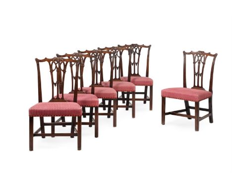 A SET OF SIX GEORGE III MAHOGANY DINING CHAIRSIN THE MANNER OF THOMAS CHIPPENDALE, CIRCA 176595cm high, 56cm wide, 53cm deep,