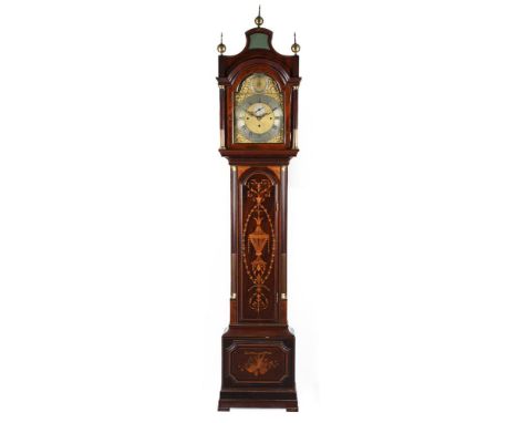 A LATE VICTORIAN INLAID MAHOGANY QUARTER-CHIMING EIGHT-DAY LONGCASE CLOCKUNSIGNED, CIRCA 1900 INCORPORATING EARLIER ELEMENTST