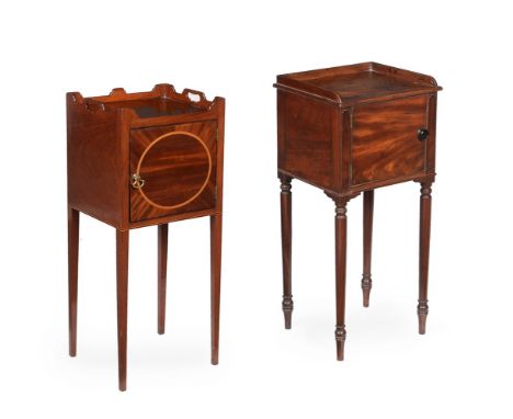 A REGENCY MAHOGANY BEDSIDE CUPBOARDATTRIBUTED TO GILLOWS, CIRCA 181082cm high, 35cm wide, 30cm deepAND ANOTHER SIMILAR REGENC