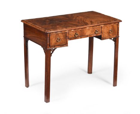 A GEORGE III MAHOGANY SIDE TABLE CIRCA 1760 With book matched veneer to the top69.5cm high, 86cm wide, 49cm deep Condition Re