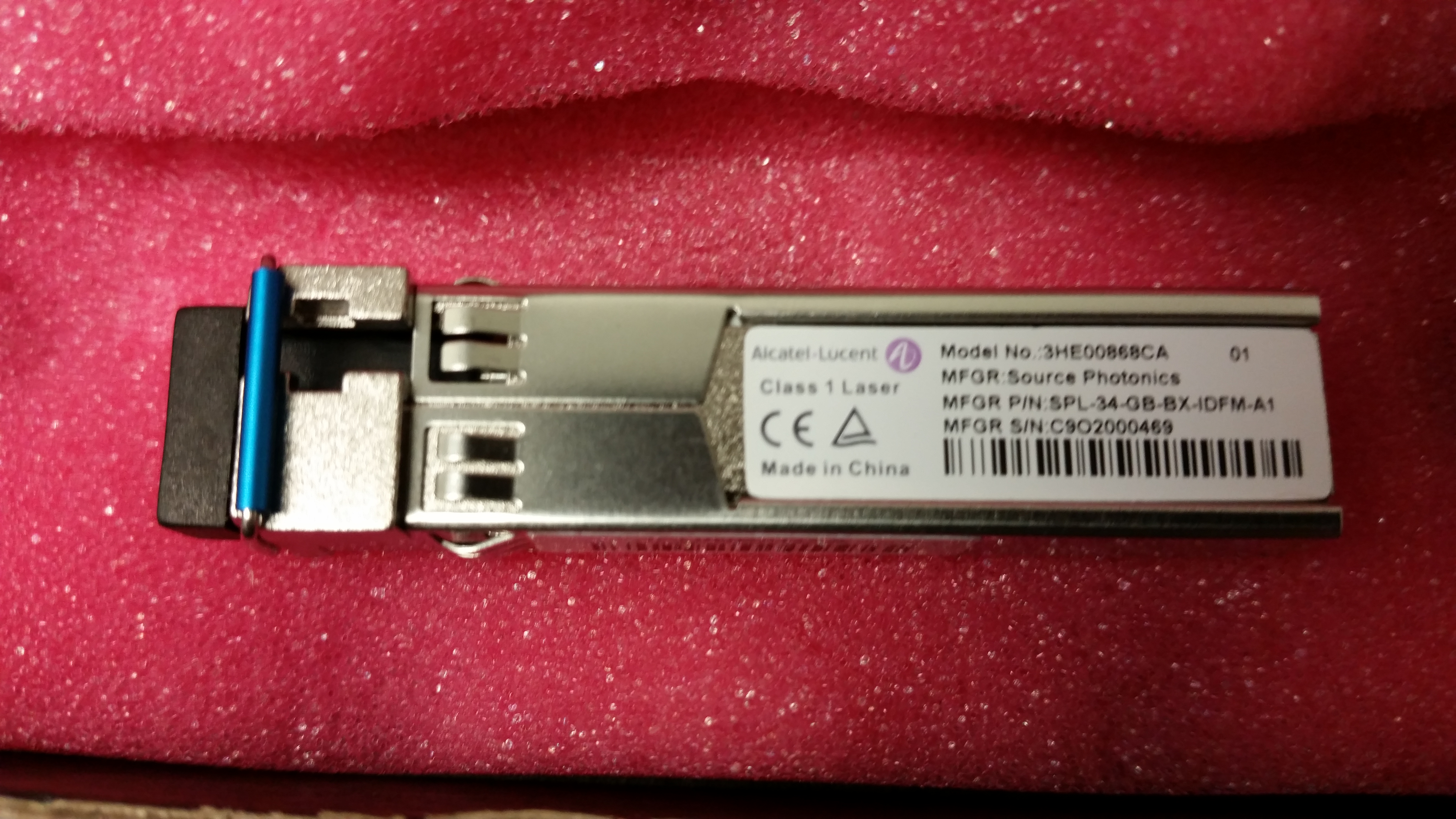 Make Alcatel Lucent Model Alcatel Sfp Gige Bx10 U Lc R6 6 Ddm 40 85cappraisal Taking From A Wo