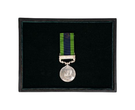 India General Service Medal 1908-35, one clasp, North West Frontier 1908, awarded to Bombardier Harry Albert Grout, No. 3 Mou