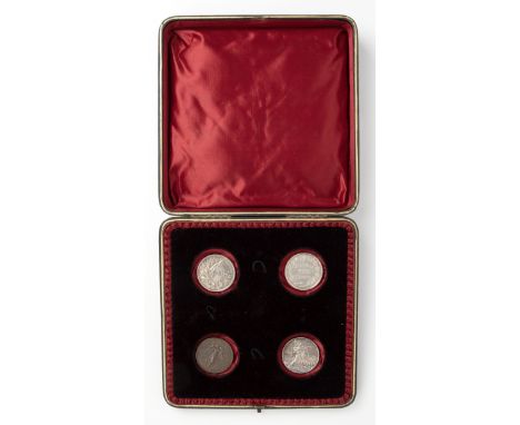 A Circa late 19th century early 20th century Leather cased 4 Specimen Medal Set, each medal unmounted comprising, A Canada Ge