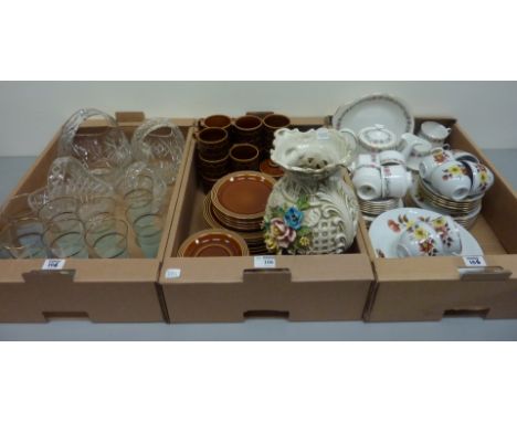 Paragon 'Belinda' tea service, Hornsea 'Heirloom' and Czech floral patterned tea and dinnerware, Capodimonte vase and glasswa