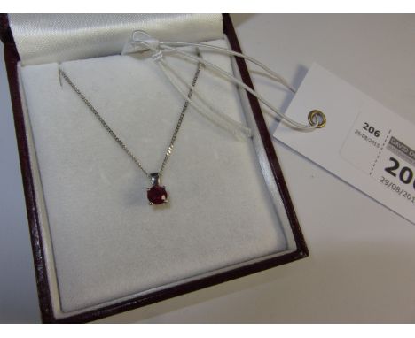 Ruby pendant necklace stamped 750 approx 1 carat