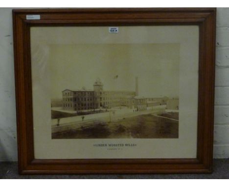 'Linden Worsted Mills Camden New Jersey' 19th/20th century American photographic print 54cm x 68cm in original oak frame