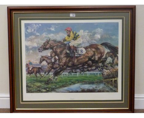 'The Water Jump' Claire Eva Burton limited edition Chelsea Green colour print signed and numbered in pencil 402/850 61cm x 76