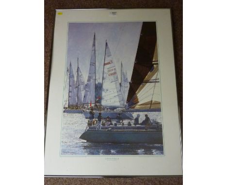 'Cowes Week II', Michael Vaughan limited edition colour print signed and numbered in pencil 56/850,  80cm x 60cm