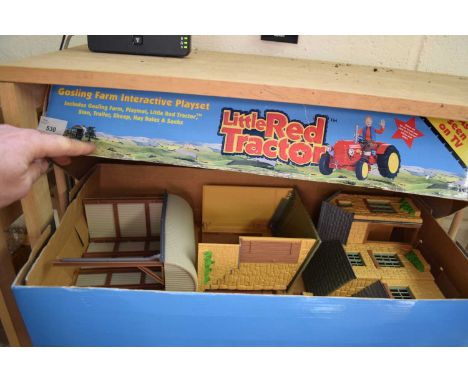 CORGI 'LITTLE RED TRACTOR' BOXED PART SET COMPRISING THREE VARIOUS BUILDINGS