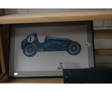 COLOURED PRINT: AUSTIN 1936 MOTOR CAR, F/G