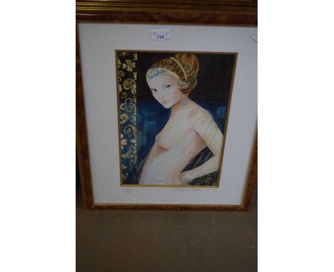THREE COLOURED PRINTS, FEMALE FIGURES, F/G