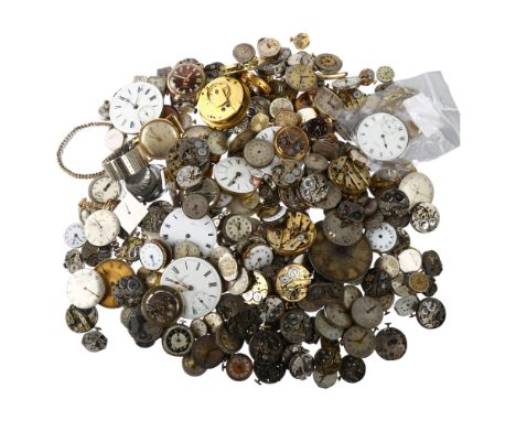 A large quantity of various watch movements and dialsLot sold as seen unless specific item(s) requested 