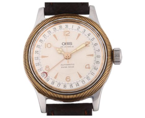 ORIS - a bi-metal Big Crown Pointer Date automatic wristwatch, ref. 7463B, silvered dial with gilt eighthly Arabic numerals, 