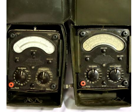Two cased military grade AVO test set multi-range voltmeters. P&amp;P Group 3 (£25+VAT for the first lot and £5+VAT for subse