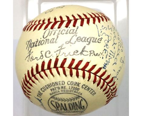 1944 baseball from Burtonwood American air base with air crew signatures. P&amp;P Group 1 (£14+VAT for the first lot and £1+V