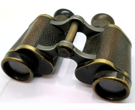 Zeiss Jena German WWII issue field binoculars H/6400 with graticuled Dienstglas lenses. P&amp;P Group 1 (£14+VAT for the firs