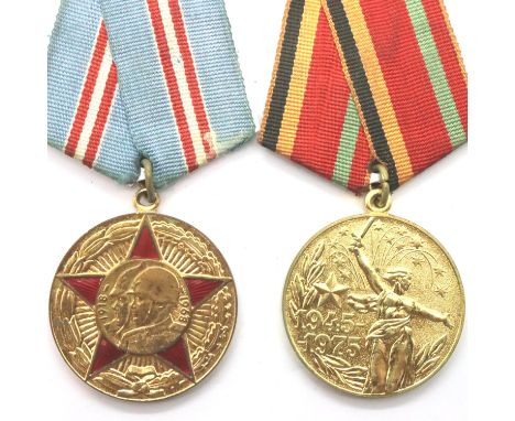 Two Soviet Union medals, Soviet Union 30th Anniversary of WWII and Soviet 50th Jubilee of Armed Forces. P&amp;P Group 1 (£14+