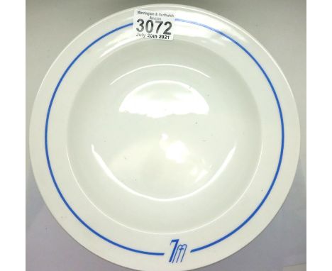 Third Reich period set of six Hutschenreuther large soup bowls. P&amp;P Group 2 (£18+VAT for the first lot and £3+VAT for sub