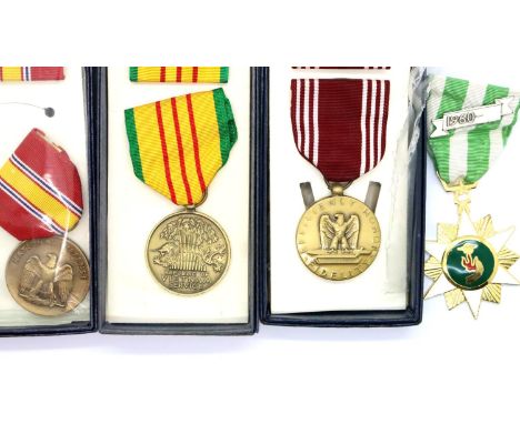 Four USA medals, National Defense, Efficient Service, Vietnam Service, South Vietnam 1960. P&amp;P Group 1 (£14+VAT for the f