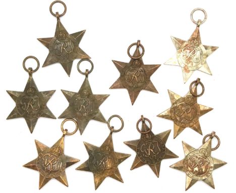 Ten British WWII Burma Stars. P&amp;P Group 1 (£14+VAT for the first lot and £1+VAT for subsequent lots) 