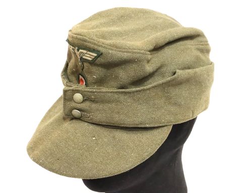 German Cellar Found Army M43 Field Cap. A few moth nips here and there. Soldiers rank, name &amp; unit inside. P&amp;P Group 