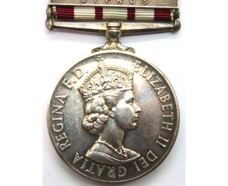 RM 15594 J R KERR MNE RM, a WWII Gunner Service medal with Cyprus bar. P&amp;P Group 1 (£14+VAT for the first lot and £1+VAT 