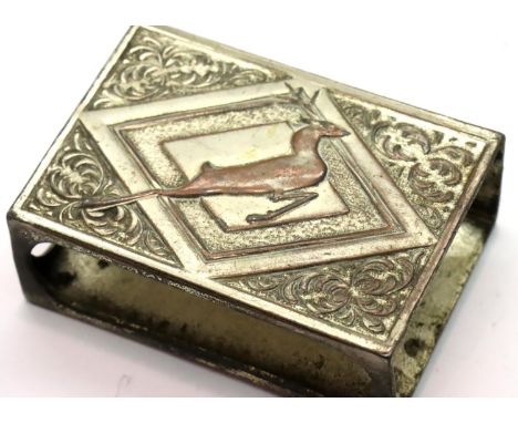 German Third Reich Hunting Society engraved matchbox holder. P&amp;P Group 1 (£14+VAT for the first lot and £1+VAT for subseq