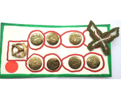 Card of military buttons and badges. P&amp;P Group 1 (£14+VAT for the first lot and £1+VAT for subsequent lots) 