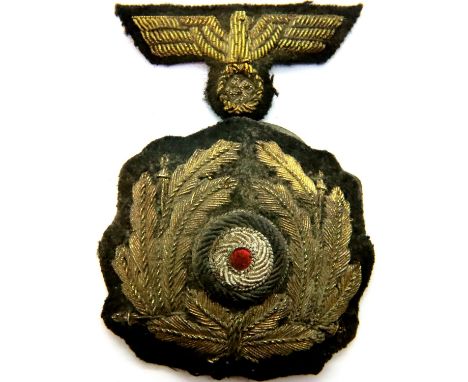 German WWII Kriegsmarine Officers bullion cap eagle and cockade. P&amp;P Group 1 (£14+VAT for the first lot and £1+VAT for su