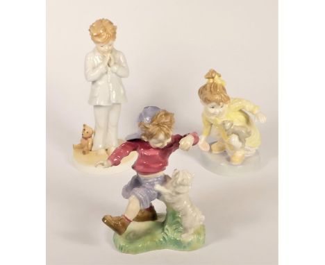 A group of three Royal Worcester limited edition figurines, unicef, Best Buddies, 439/1000, Purr-Fect Friends, 380/1000 and N