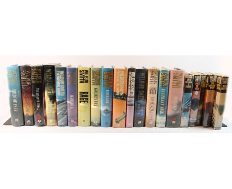 Wilbur Smith. When The Lion Feeds. William Heinemann. 1st edition 1964. Dust wrapper. Signed by author. Further 29 volumes ma