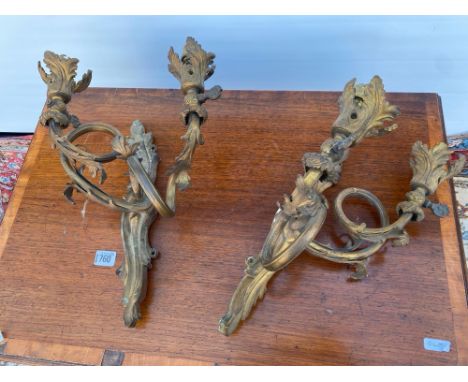 Pair Of Late 19Thc Omalu 2 Light Wall Sconces 16" High