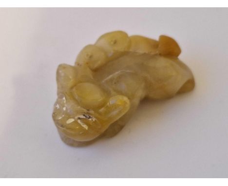 A Small Jade Model Of A Recumbent Salamander