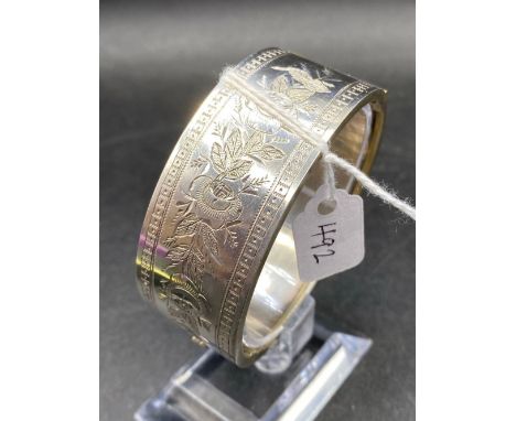 A Hinged Silver  Bangle