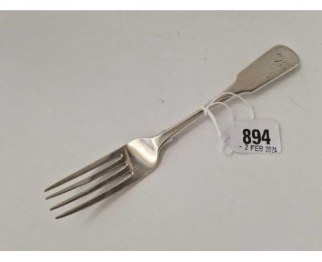 A Scottish Provincial Fiddle Pattern Table Fork, By Gb, 61 G