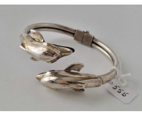 A Silver Dolphin Bangle 42 Gms