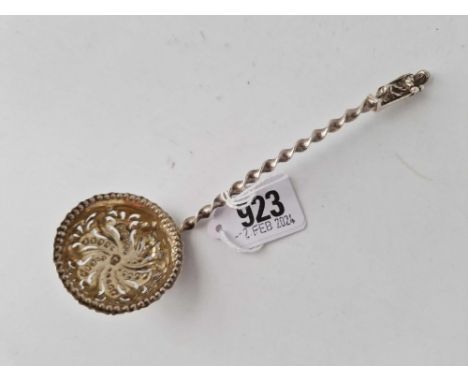 A Victorian Embossed Sugar Sifter Spoon With Apostle Finial, London 1868
