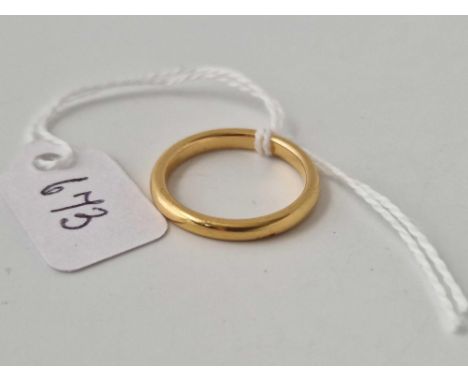A Wedding Band 22Ct Gold Size M 4.2 Gms