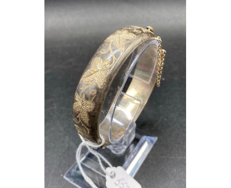 A Hinged Silver Bangle 24 Gms