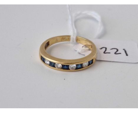 A Sapphire And Diamond Half Eternity Ring 18Ct Gold Size M