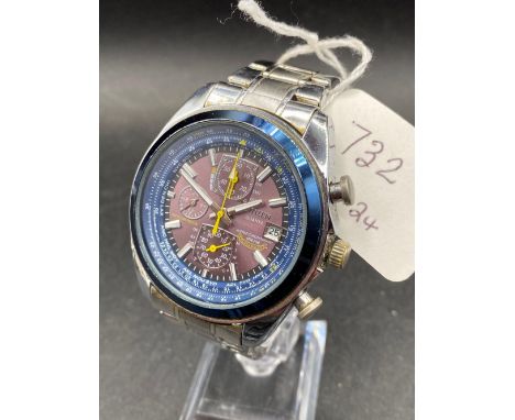 A Gents Citizen Multi Dial Wrist Watch With Seconds Sweep And Date Aperture