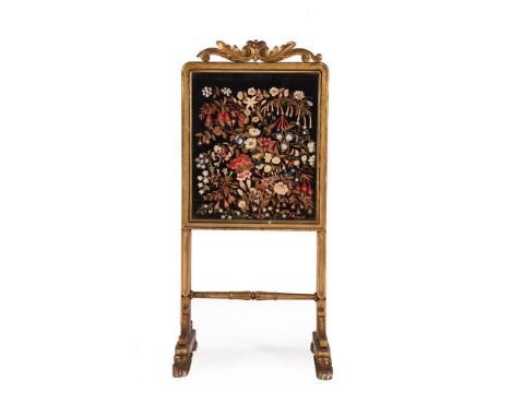 A WILLIAM IV GILTWOOD AND TAPESTRY FIRESCREENCIRCA 1835114cm high, 51cm wideCondition Report: Marks, knocks, scratches, abras