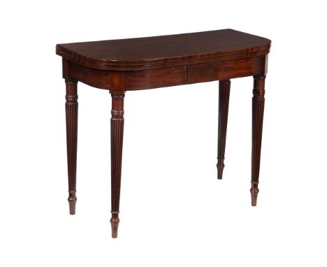 Y A REGENCY MAHOGANY AND EBONY INLAID CARD TABLE CIRCA 1820In the manner of Gillows76cm high, 88cm wide, 44cm deepCondition R